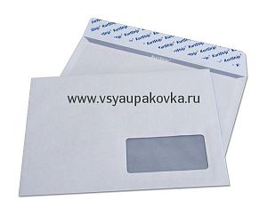 картинка Конверт канцелярский белый E65 110х220 мм с окном справа (от 10 000 шт)